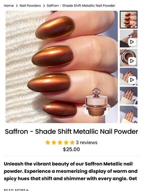 Sistaco Shade-Shift Metallic Nail Powder — Saffron